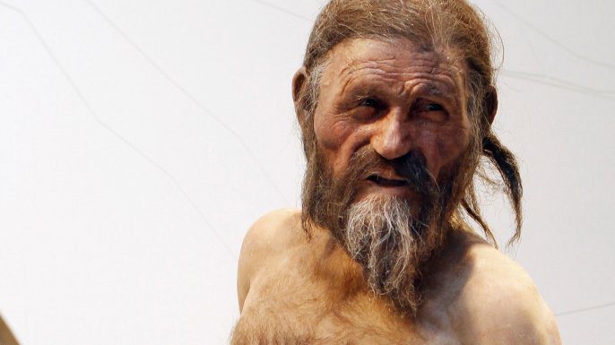 Ötzi the Iceman was discovered along the border between Italy and Austria. Ötzi lived 5300 years ago before being murdered. (Photo: history.com)