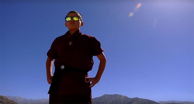 Calm, confident and assured, Jigme Wangchuk Lhamo is a Drupka kung fu nun. If there was ever such a thing as 'kung fu nun chic' then Jigme owns it! (Photo: Youtube/News Deeply)
