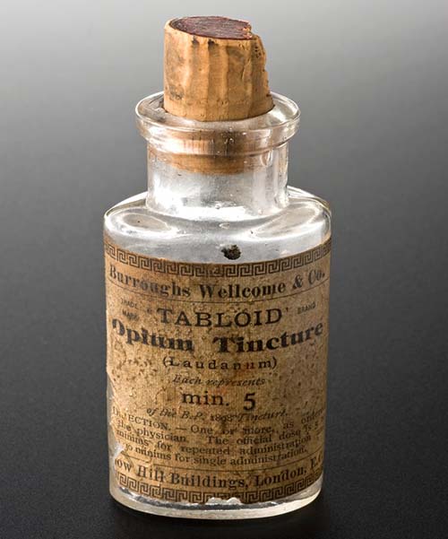 Empty bottle for opium tincture, London, England, 1880-1940. (Source: Science Museum, London)