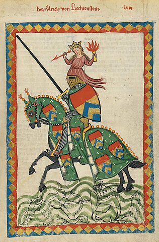 Portrait of Ulrich von Liechtenstein from the Codex Manesse (Image: Wikimedia)