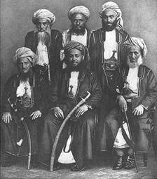 Barghash bin Said Al-Busaid with his ministers. (Image: Wikimedia)