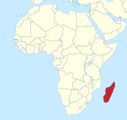 Madagascar lies approximately 250 miles (400km) off the East coast of Africa and is the world's second-largest island country. (Image: Wikimedia/TUBS)