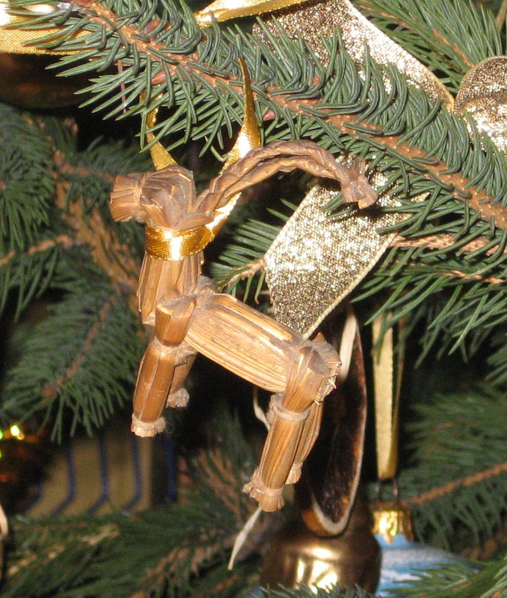Yule Goat on a Christmas tree. (Credit: Wikimedia)