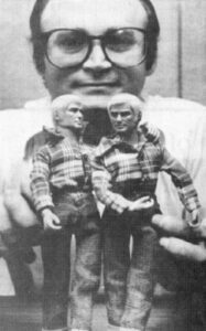 Creator Harvey Rosenberg, then 37, displays two Gay Bob dolls. (Credit: Wikipedia)