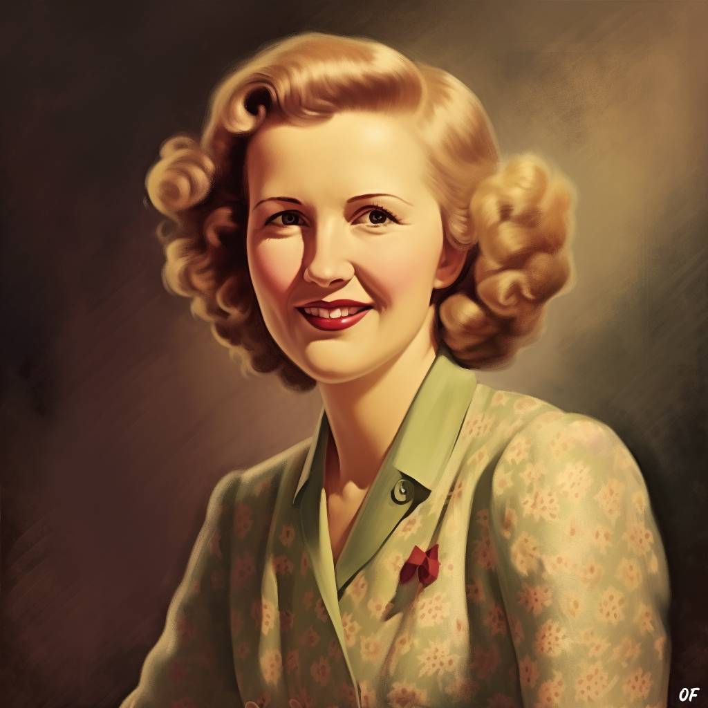 A portrait of Eva Braun.