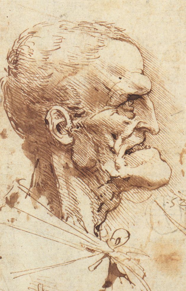 Leonardo da Vinci, "Grotesque profile" (c. 1490) 