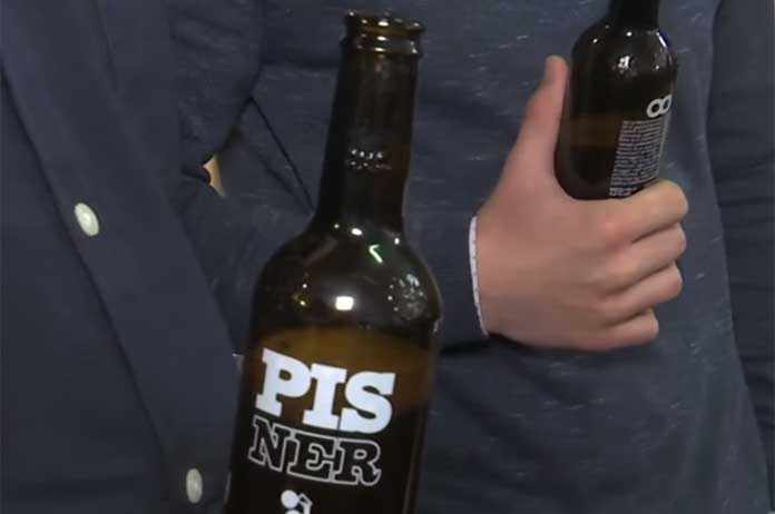 A bottle of Pisner beer made by Danish microbrewer Norrebro Bryghus . Beercycling helps the environment by turning urine into a resource. (Reuters)