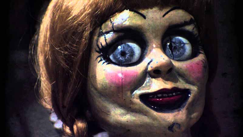 The Annabelle doll. We're led to believe she does her own make-up. (Photo: Youtube)