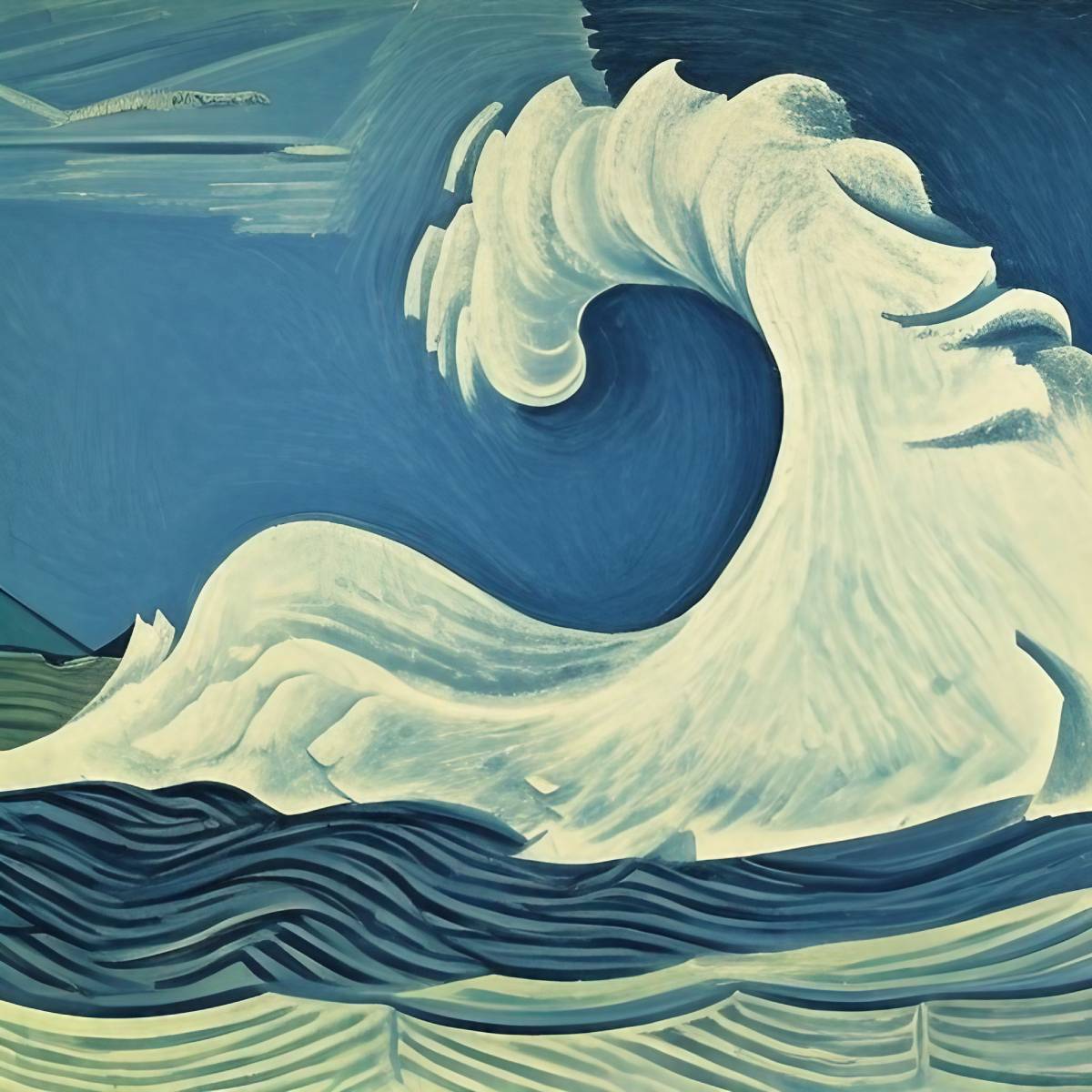 Painting of a giant wave. (Credit: Odd Feed)