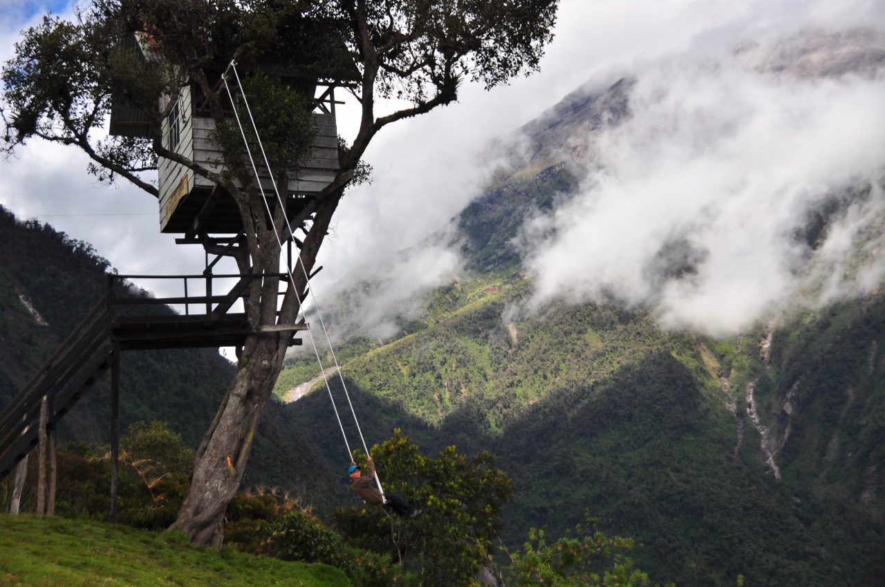 Casa del Arbol, a.k.a. Swing at the End of the World, near Baños, Ecuador. (Photo: Wikimedia/Rinaldo Wurglitsch)