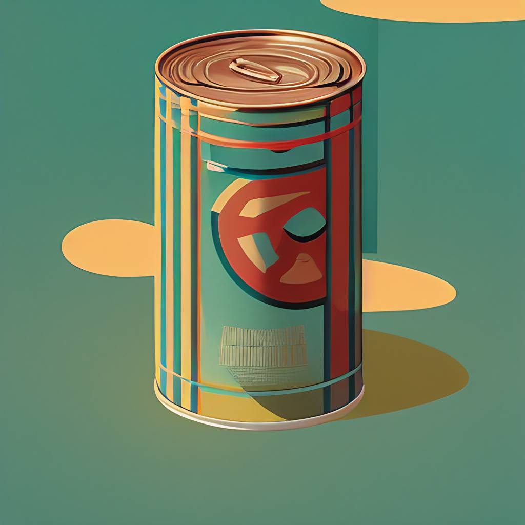 Painting of canned bread.