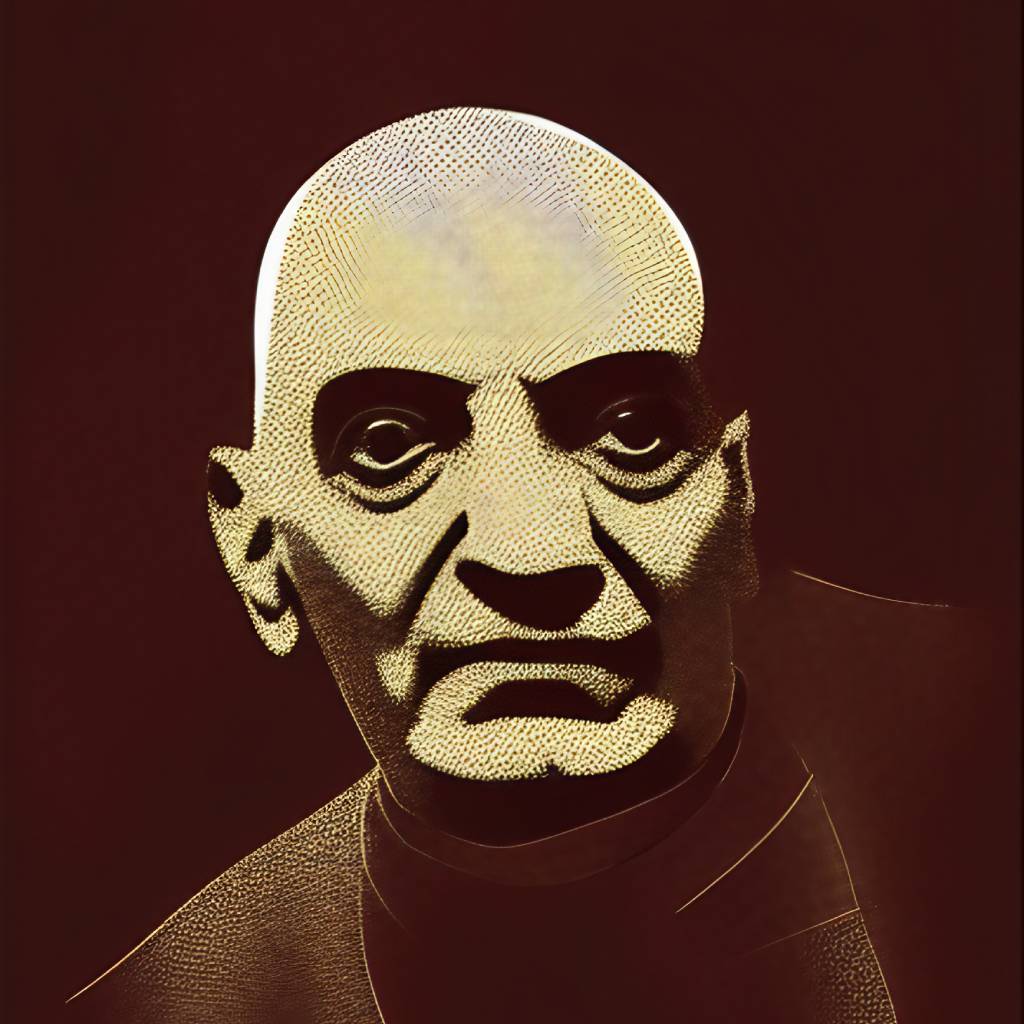 Abstract painting of Sardar Vallabhbhai Patel — India’s first deputy prime minister and a leading activist in India's independence movement.