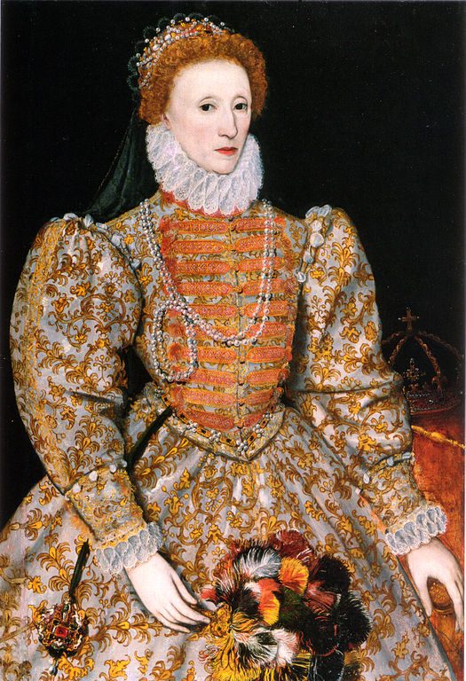 The "Darnley Portrait" of Elizabeth I of England. It was named after a previous owner. Probably painted from life, this portrait is the source of the face pattern called "The Mask of Youth" which would be used for authorized portraits of Elizabeth for decades to come. Recent research has shown the colours have faded. The oranges and browns would have been crimson red in Elizabeth's time. (Image: Wikimedia)