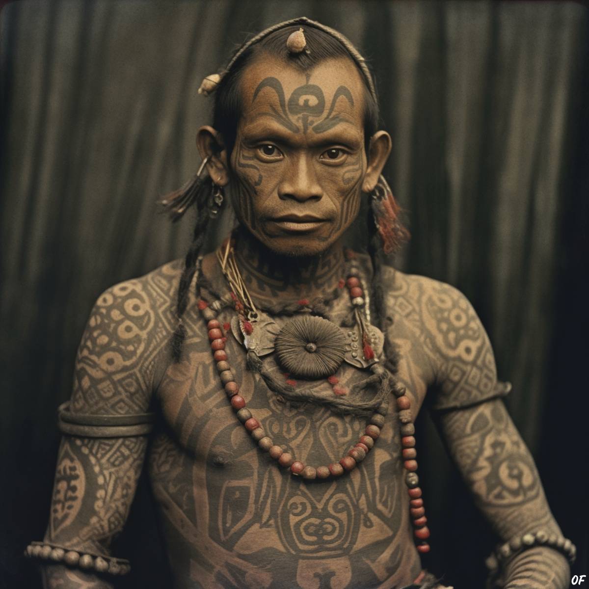 A tattooed Filipino warrior from the 19th-century.