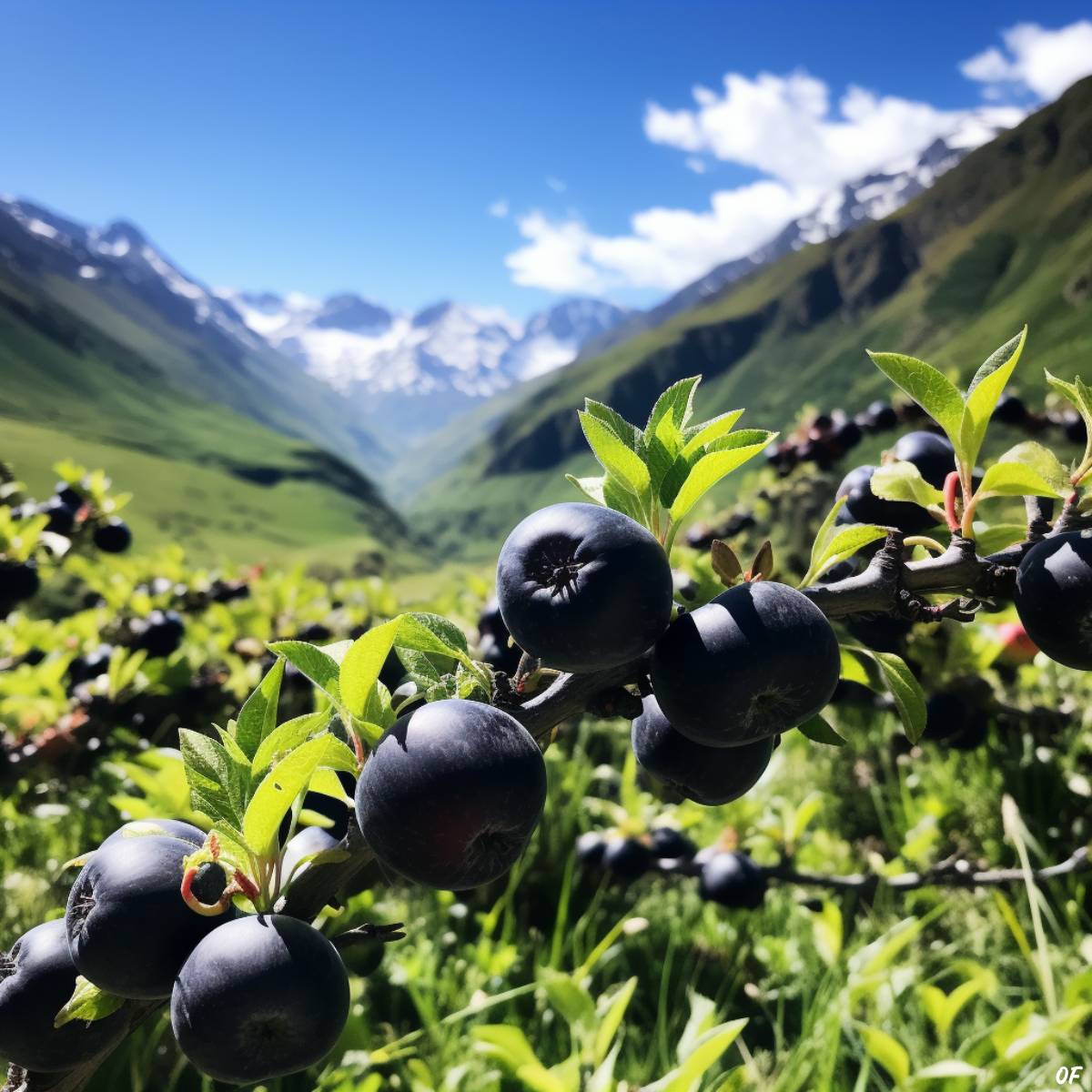 An orchard of black diamond apples in the high altitude of Tibet.