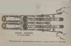 Reconstruction of the double barreled poison gun Stashynsky used to murder Bandera.