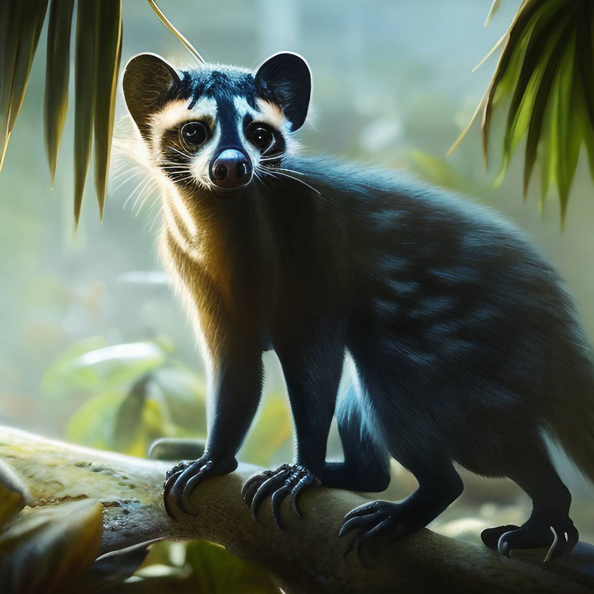 Painting of a Civet in the jungle.