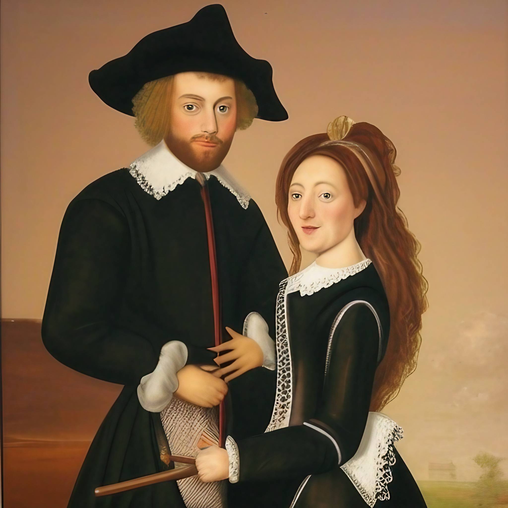 A 17th Century courting couple in colonial America. (© Odd Feed)