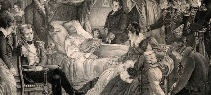 The death of Napoleon Bonaparte at St Helena in 1821. Lithograph after Baron Steuben. (Image: Wellcome Collection)