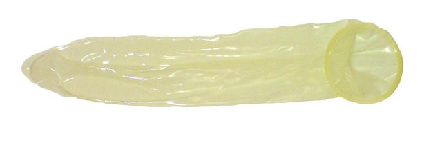 Photograph of unrolled Durex condom. (Photo: Wikimedia/(Tomhannen)