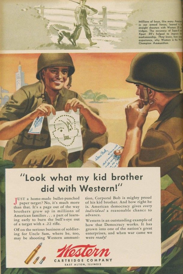 An advert from the Western Cartridge Company featuring GI's from 1943 (Image: Vytautas Adiklis/Pinterest)