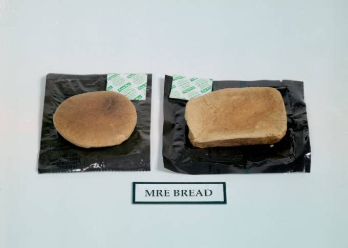 General Issue bread from an MRE (meals ready to eat), a uniform slice every time. (Photo: Digital Commonwealth)