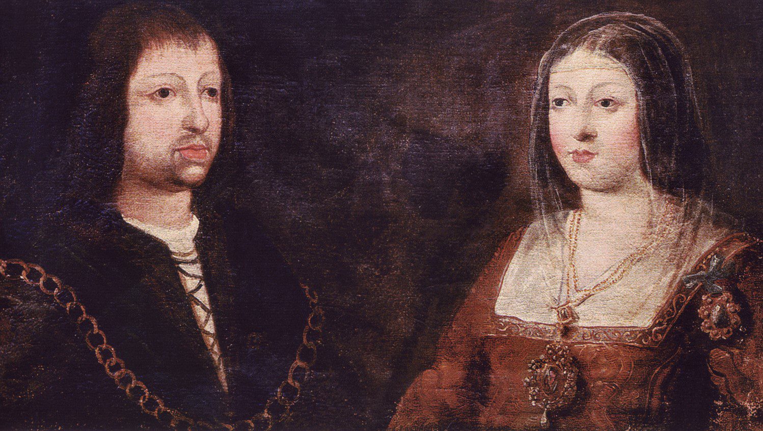 Anonymous, "Wedding portrait of the Catholic Monarchs, King Ferdinand of Aragon and Queen Isabella of Castile" (15th century) (Credit: Wikimedia)