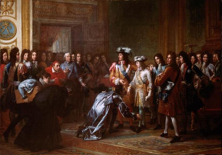 François Pascal Simon Gérard, "Philippe of France, Duke of Anjou, proclaimed King Felipe V of Spain at Versailles on 16 November 1700" (c. 1820s)