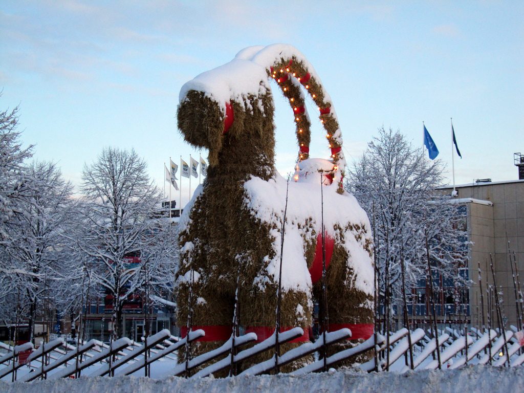 The Gävle goat in December 2009 (Credit: Wikimedia)
