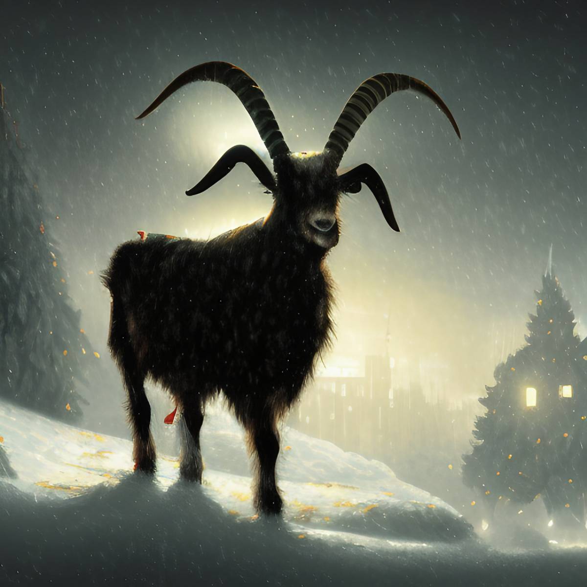 The Yule goat was once a Scandinavian version of Santa and, for centuries before that, he was a dying-and-rising deity bringing good luck and fertility to those who celebrated it. (© Odd Feed)
