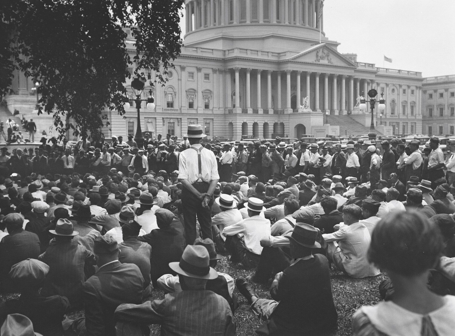Bonus marchers rally at the Capitol, mid-July 1932