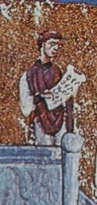 Painting of a Byzantine eunuch singer in the 11th century