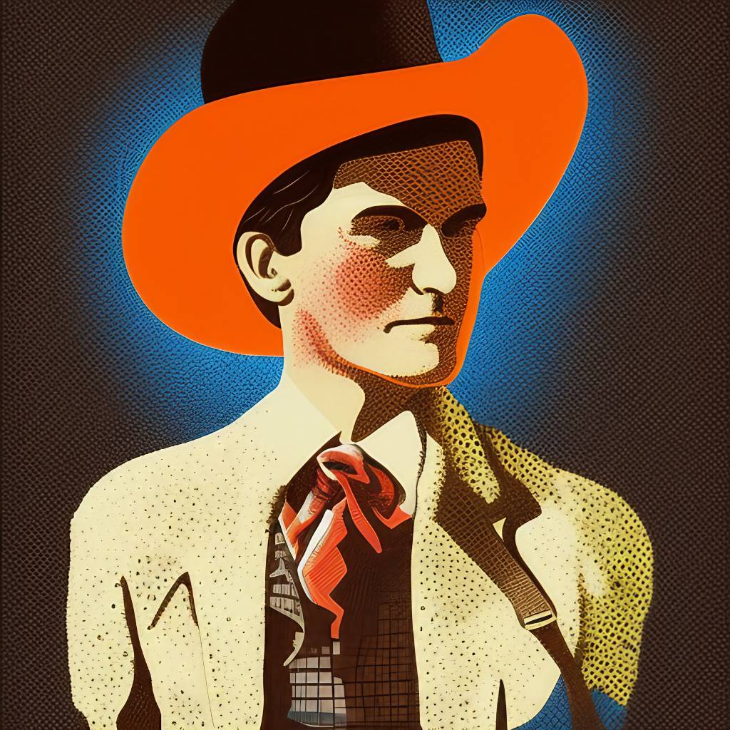 A painting of Hollywood star Tom Mix. Before there was Clint Eastwood, John Wayne or even Gene Autry, there was another screen legend who epitomized the American West: Tom Mix, the original “King of Cowboys.” (© Odd Feed)