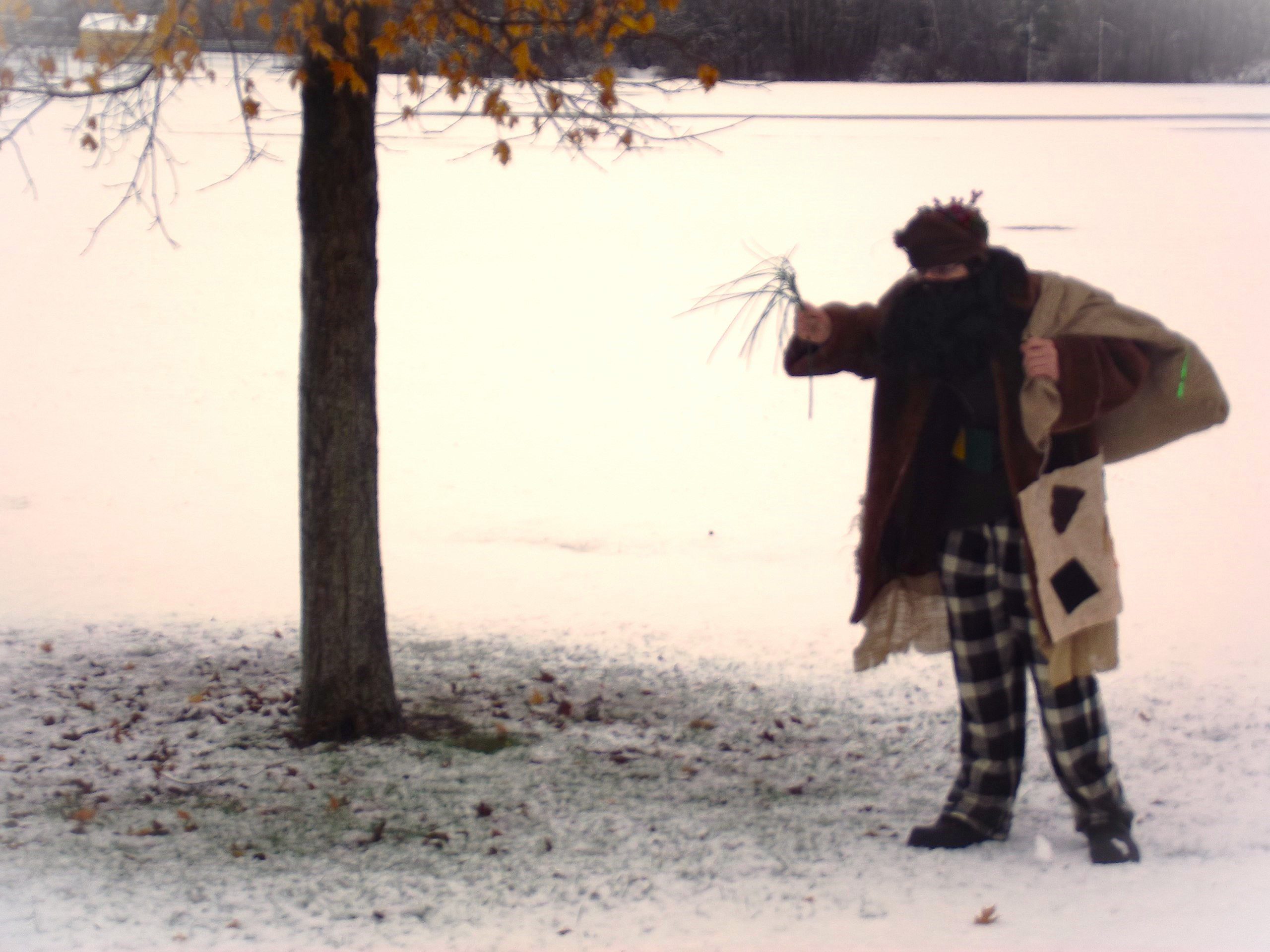 Modern-day Belsnickel on his way to scare children in the schools in Norwich, New York.
