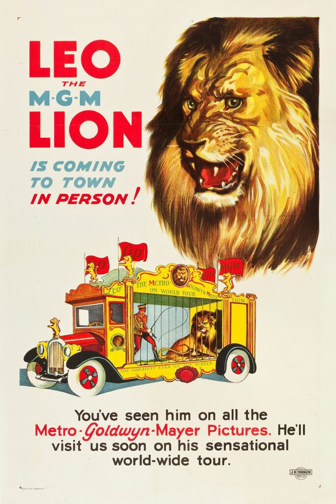 Poster of Leo the MGM Lion on tour