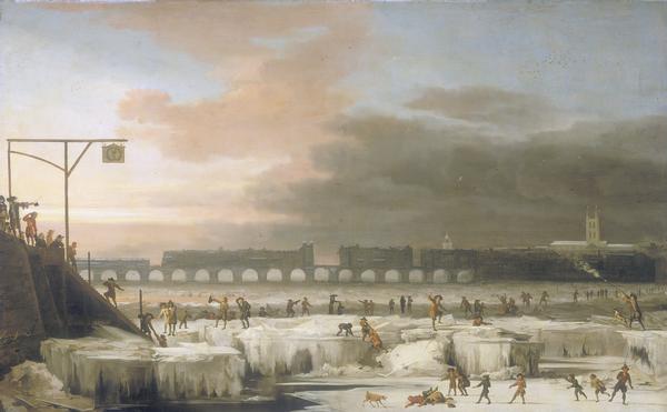 The Frozen Thames in the Little Ice Age 1677