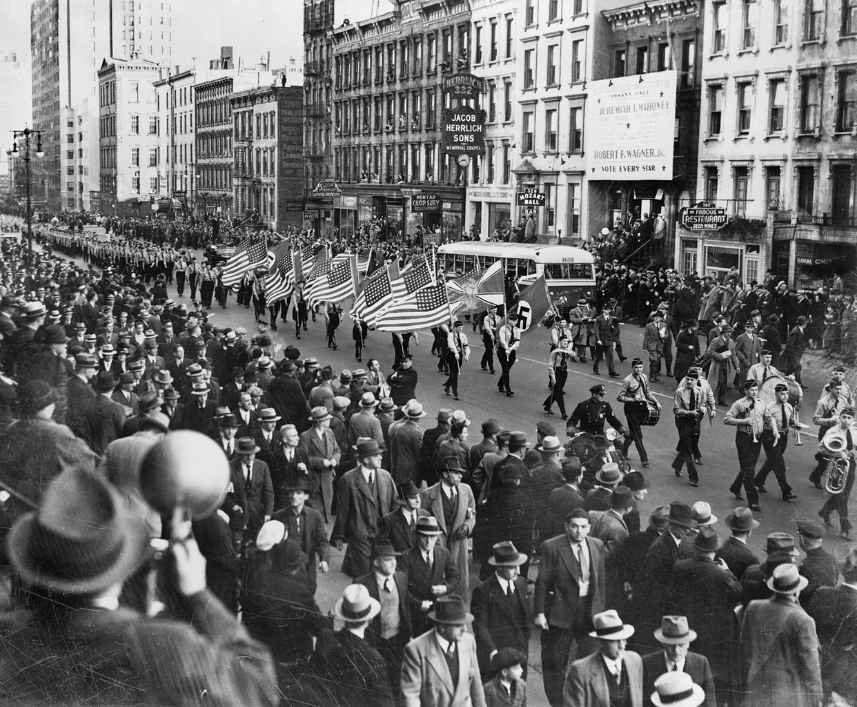 German American Bund parade in New York City, October 30, 1939.