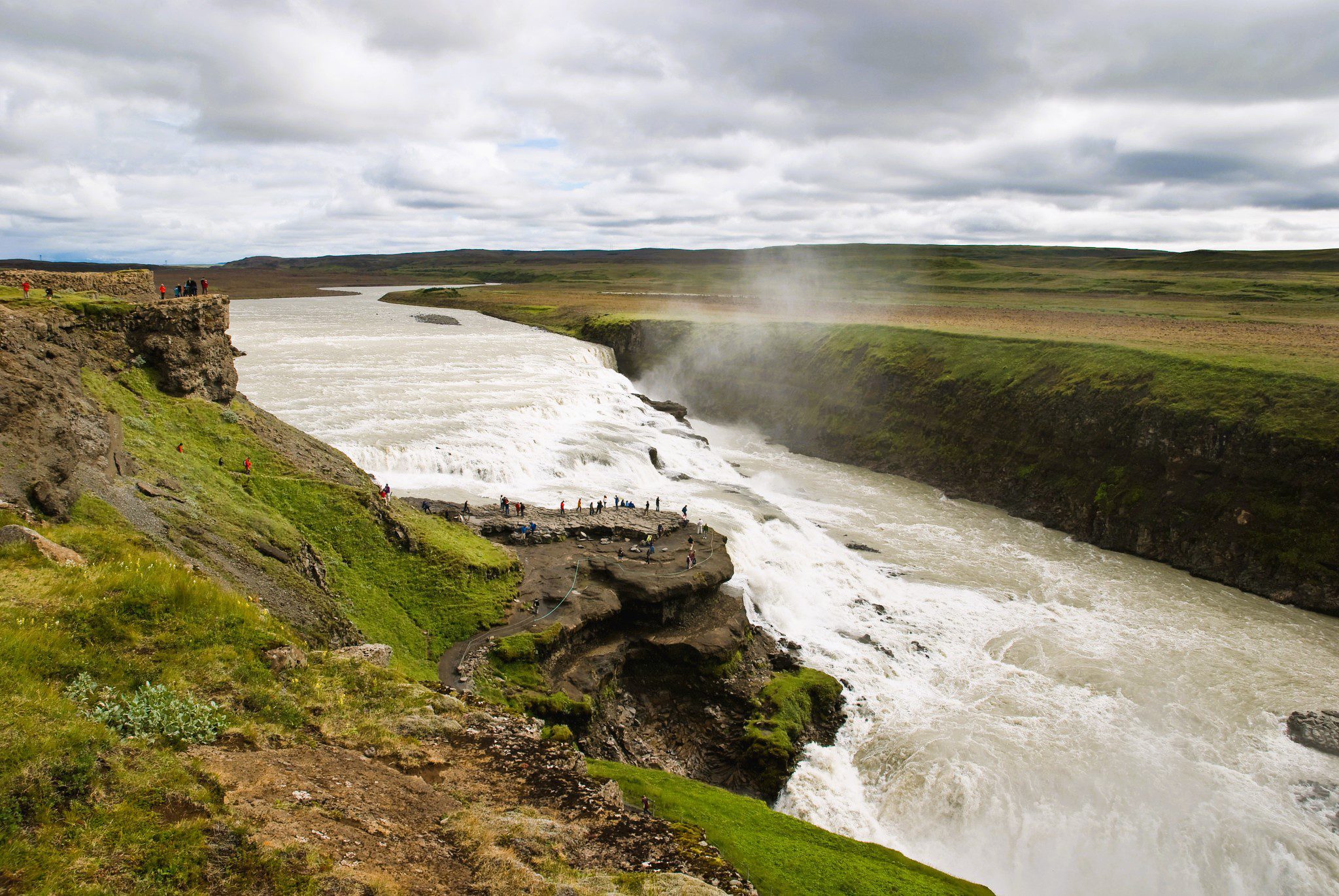 Gullfoss ("Golden Falls"), perhaps the most beautiful waterfall in Iceland.