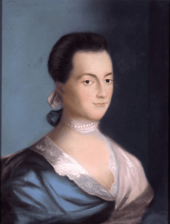 Abigail Smith Adams – 1766 portrait by Benjamin Blyth (Wikipedia)