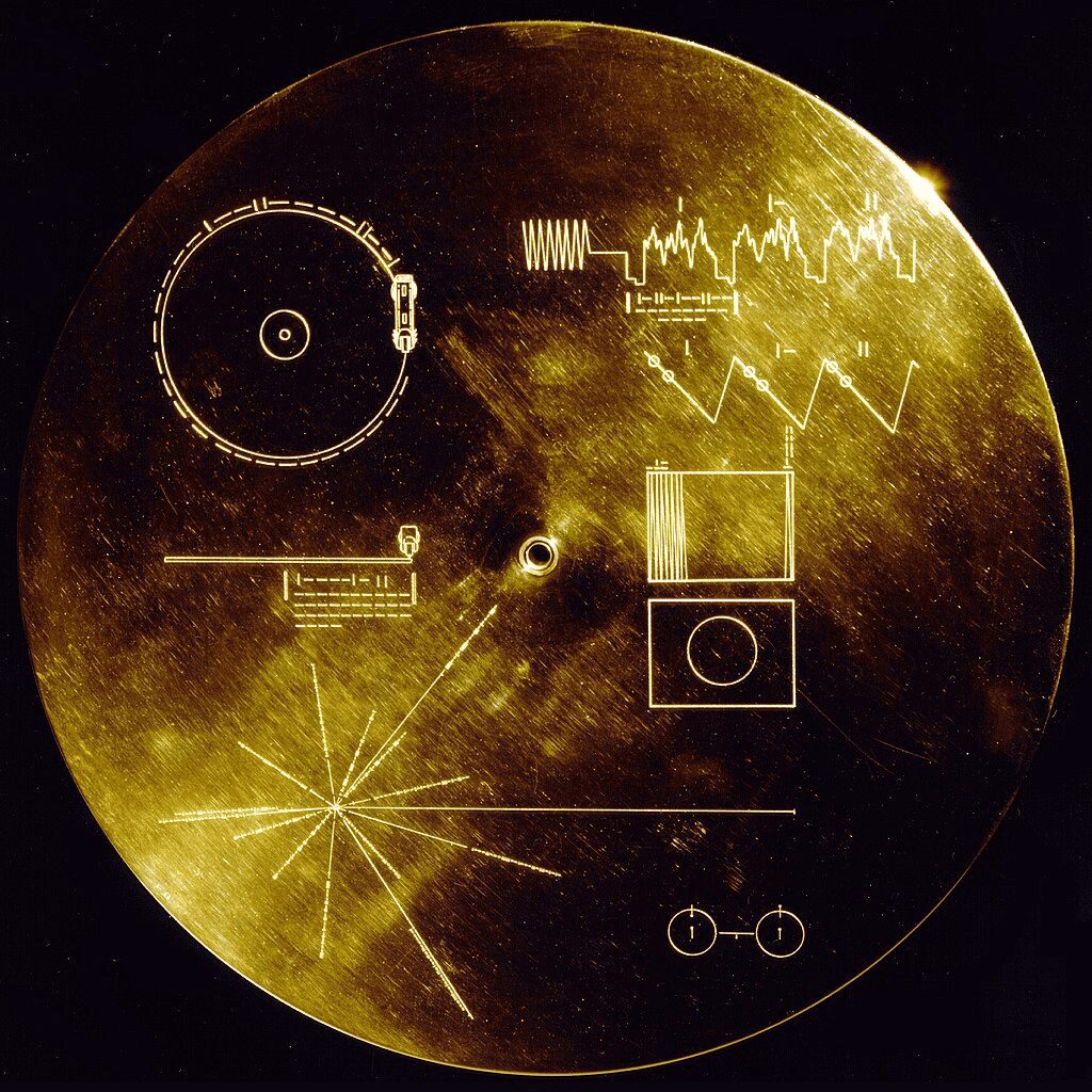 The Golden Record's cover. Note the pulsar map on the bottom left.