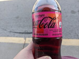 A bottle of Coca Cola Starlight