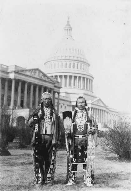 Battling for Land Rights. Chiefs of the Yakama tribe pose in front of the Capitol, 1927. 