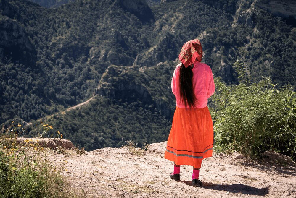 A Raramuri woman at Copper Canyon in the Sierra Madre.