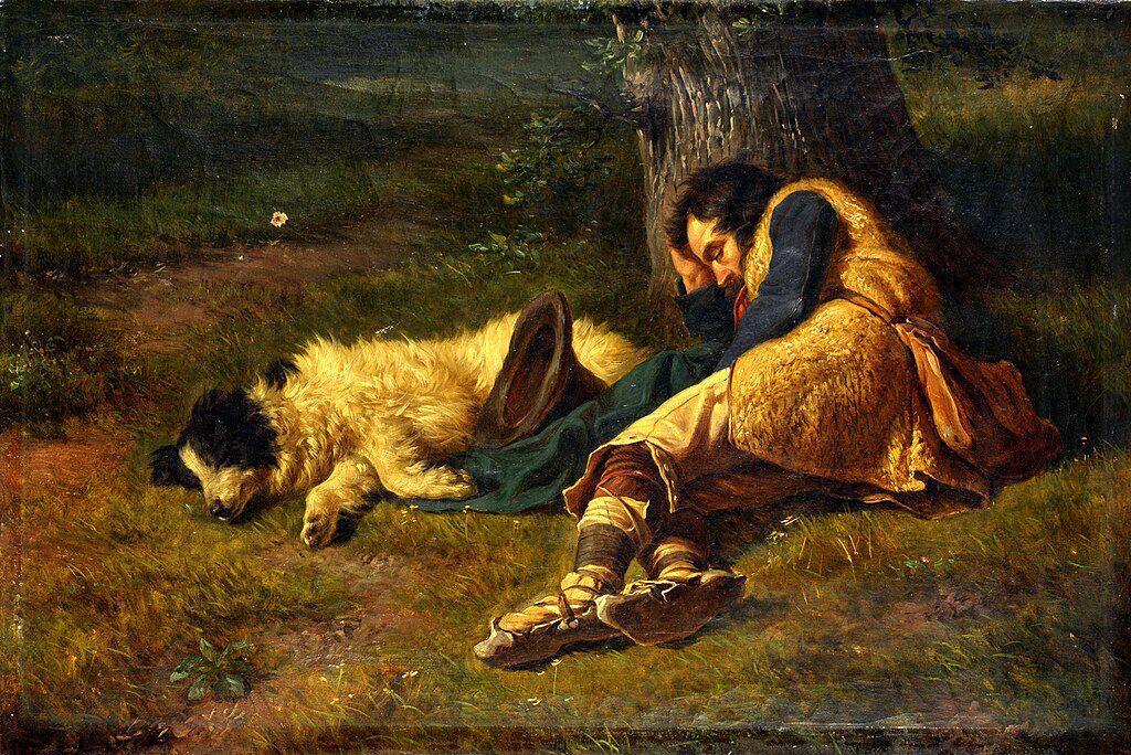 Filippo Palizzi, "The shepherd sleeping with his dog" (1850-55). (Credit: Wikimedia)