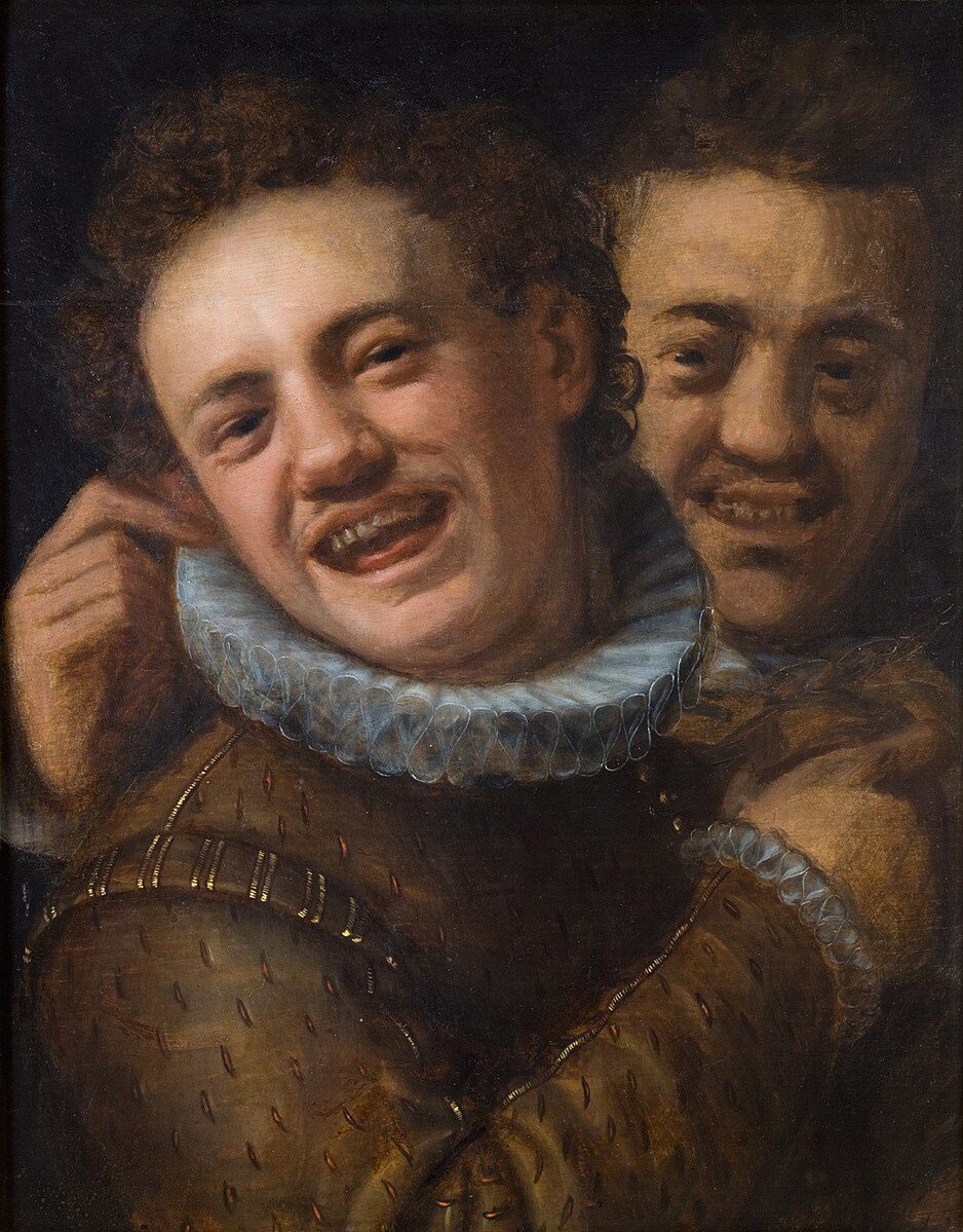 Hans von Aachen - Two Laughing Men (Self-portrait)